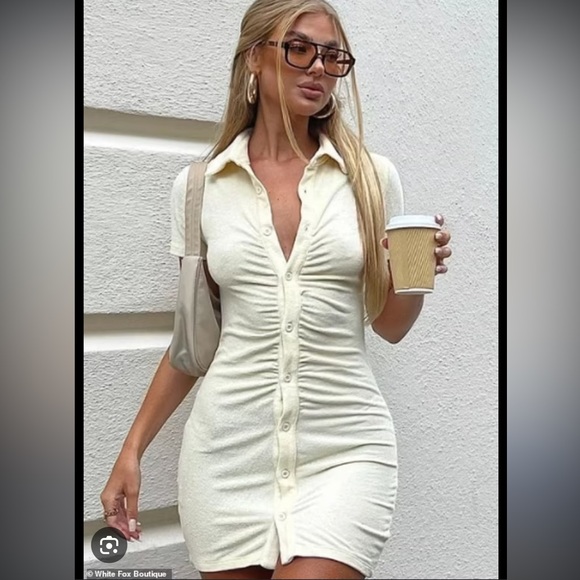 White fox Rust colour Button-Up Dress - Picture 2 of 2